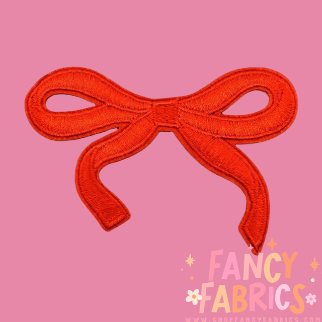 Red Dainty Bow | Iron On Patch