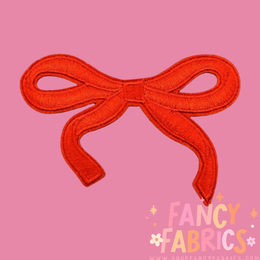 Red Dainty Bow | Iron On Patch