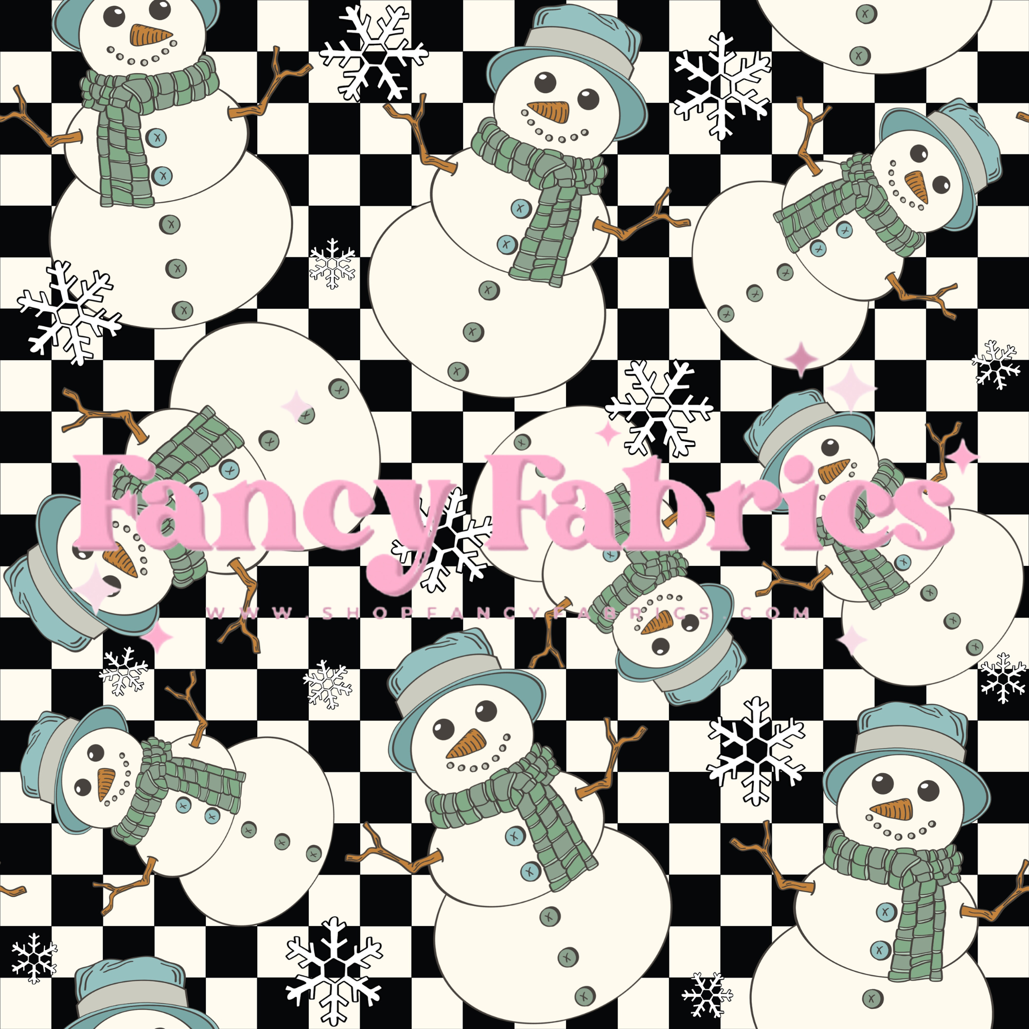 Snowmen (Checkers) | PREORDER | By The Yard
