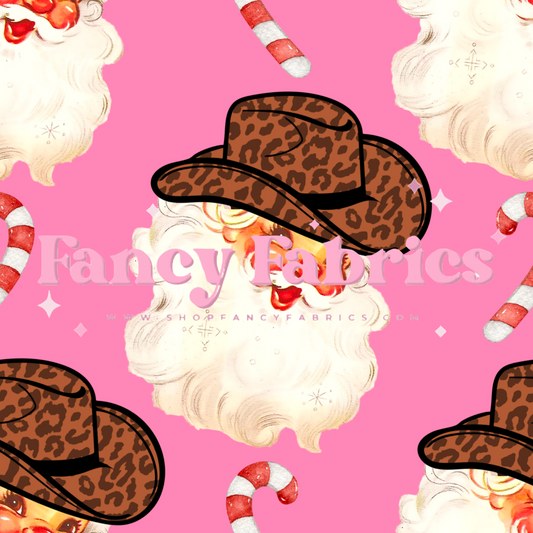 Pink Western Santa | PREORDER | By The Yard