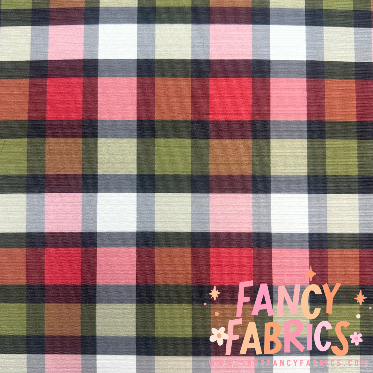 Dark Christmas Plaid | 6x6 Scaling | Skinny Rib