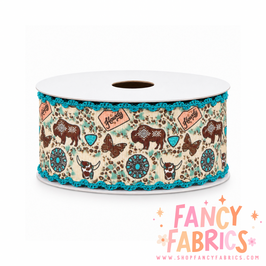 Western Babe | 2" Single Sided | Moonstitch Printed Ribbon | Ready To Ship