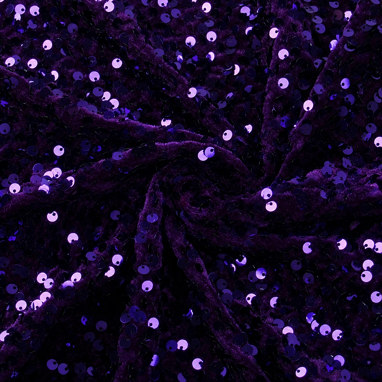 Dark Purple | Stretch Sequin Velvet | Ready To Ship