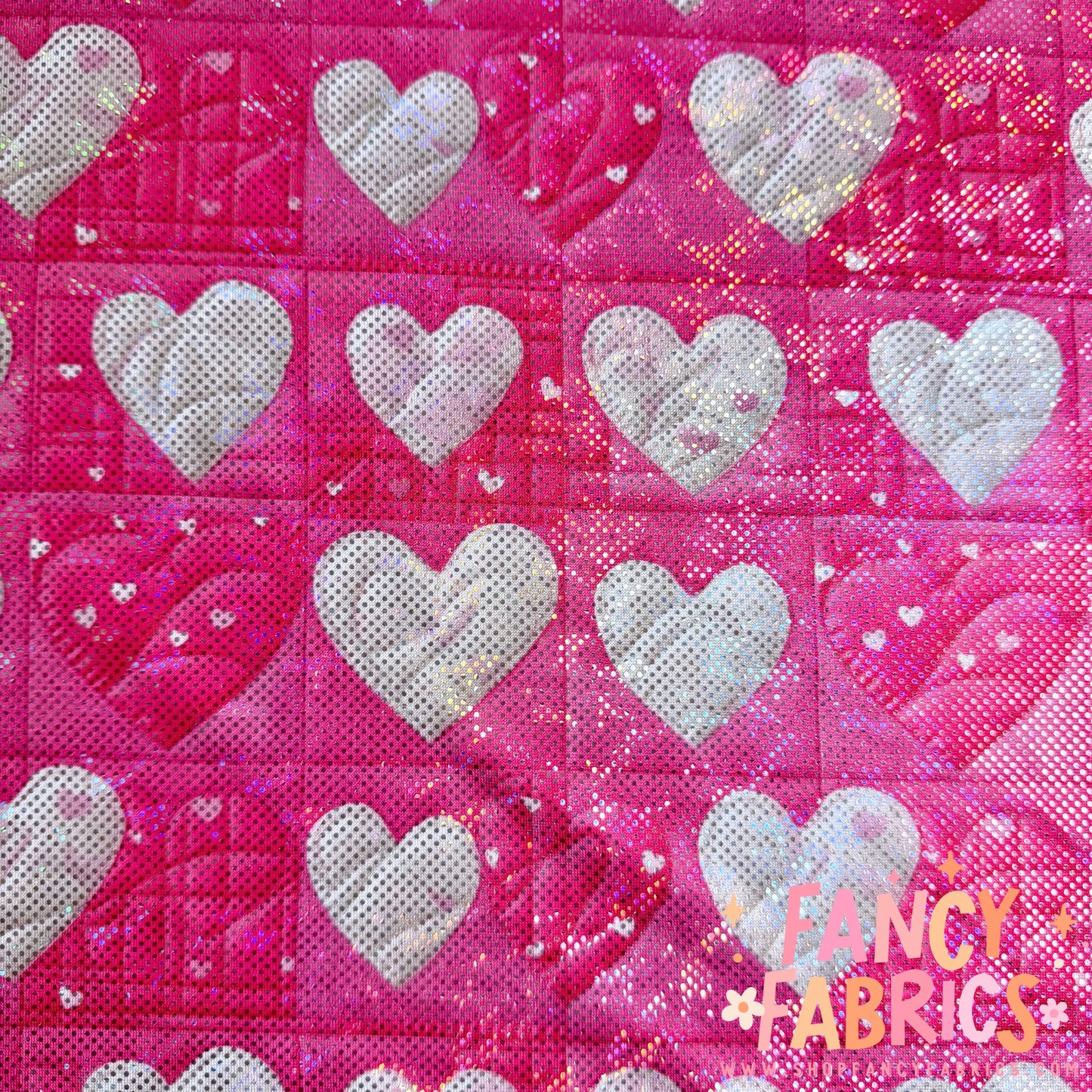 Quilted Hearts | 6x6 Scaling | Printed Shattered Holographic | Ready To Ship