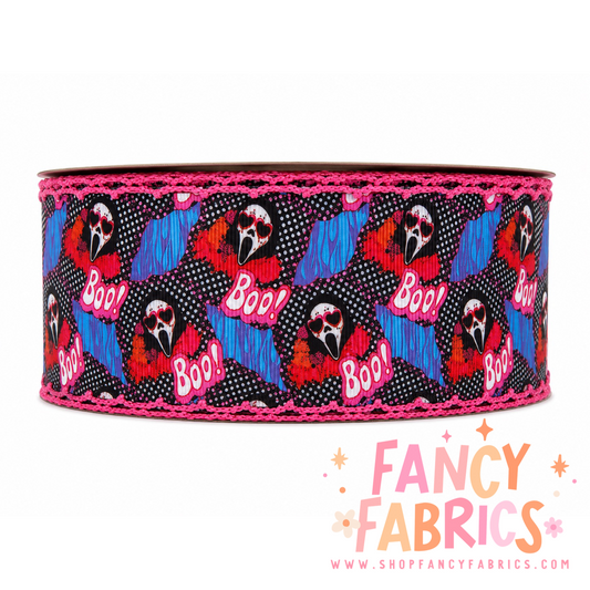 Boo! | 2" Single Sided | Moonstitch Printed Ribbon | Ready To Ship