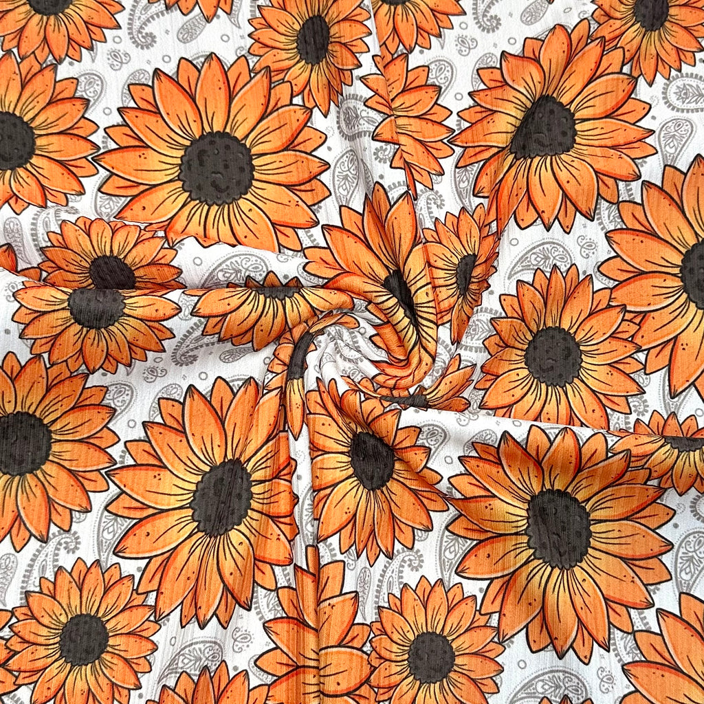 Paisley Sunflowers | 6x6 Scaling | Skinny Rib | Ready To Ship