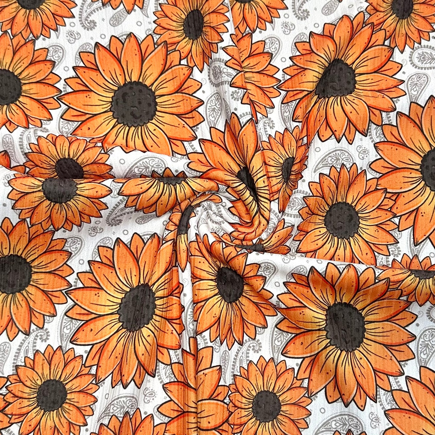 Paisley Sunflowers | 6x6 Scaling | Skinny Rib | Ready To Ship