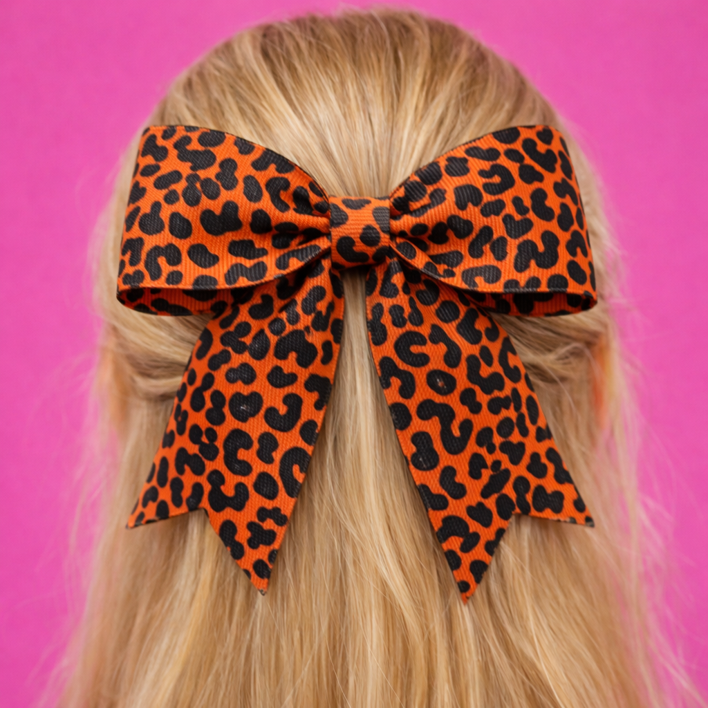 Cognac Leopard | 3" Single Sided | Printed Ribbon | Ready To Ship