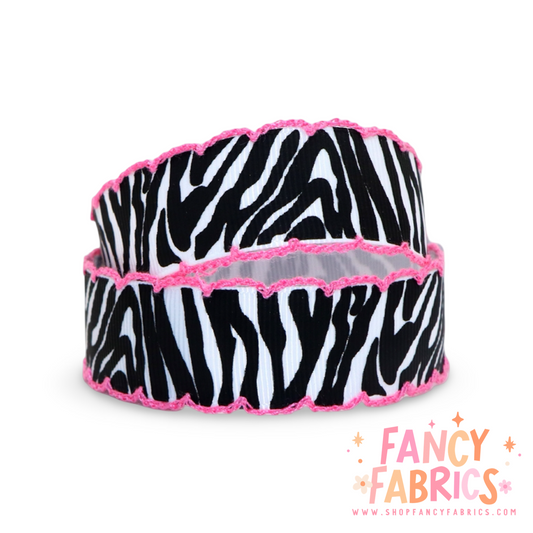 Zebra | 1" Single Sided | Moon Ribbon | Ready To Ship
