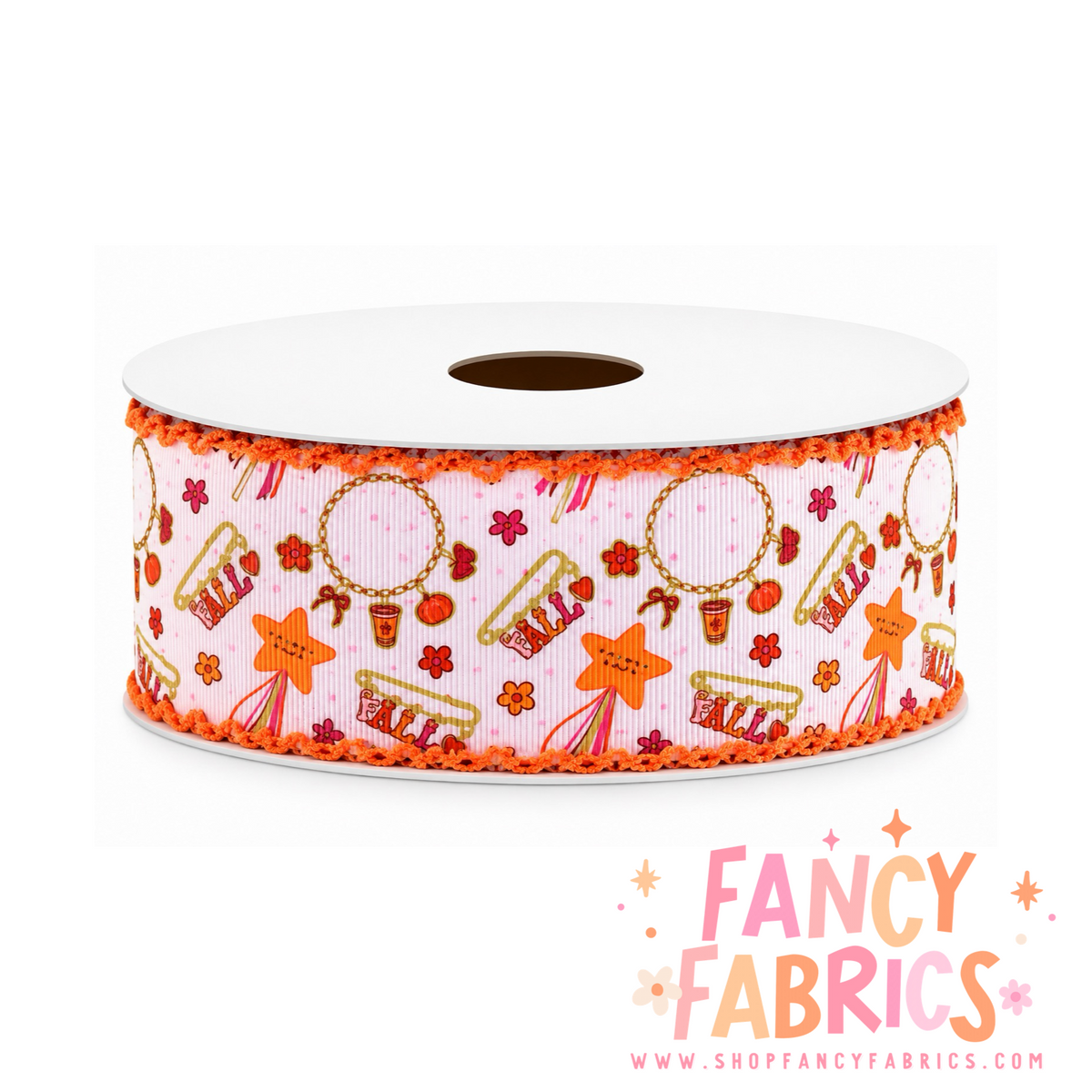 Fall Charms | 2" Single Sided | Moonstitch Printed Ribbon | Ready To Ship