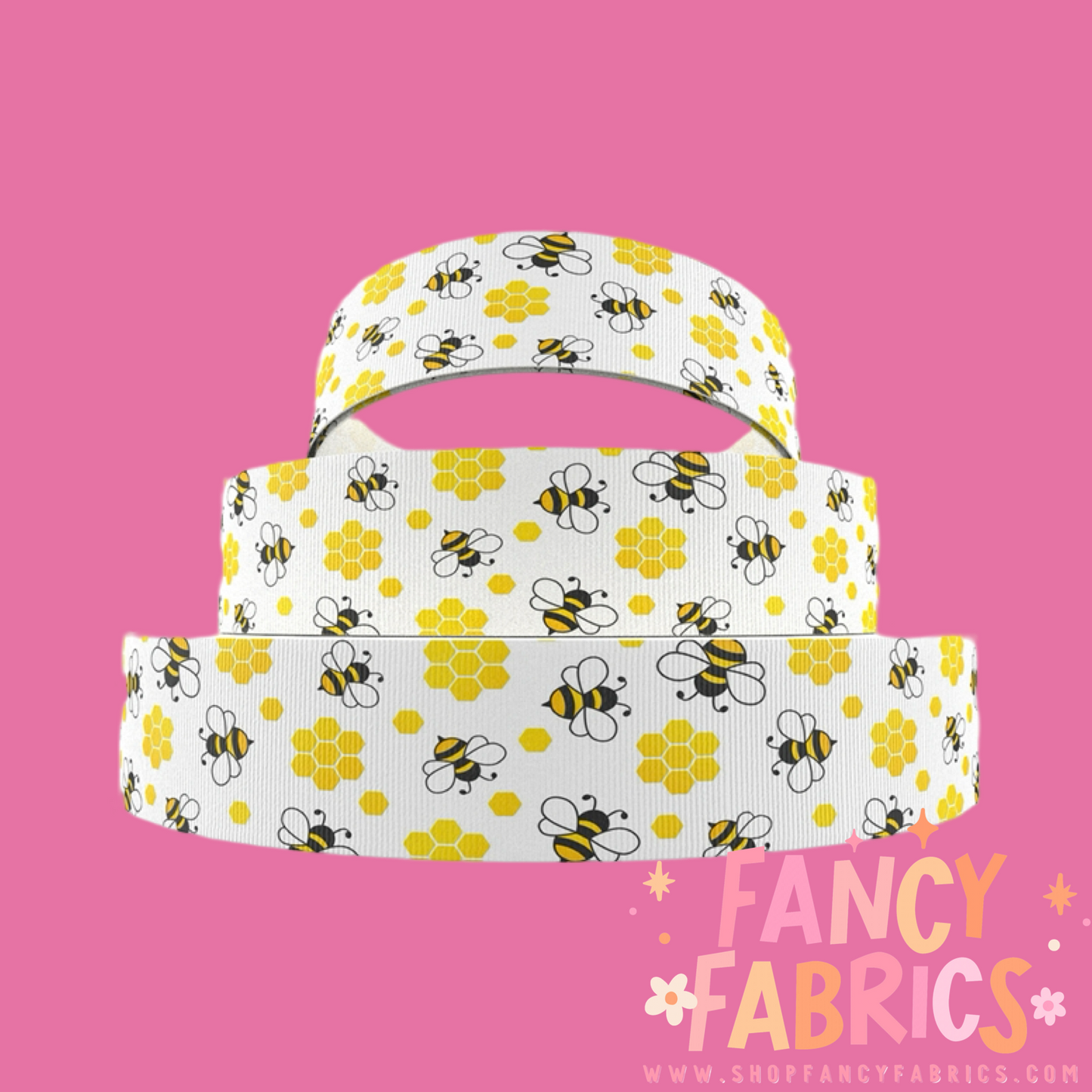 Busy Bees | 3" Single Sided | Printed Ribbon | Ready To Ship