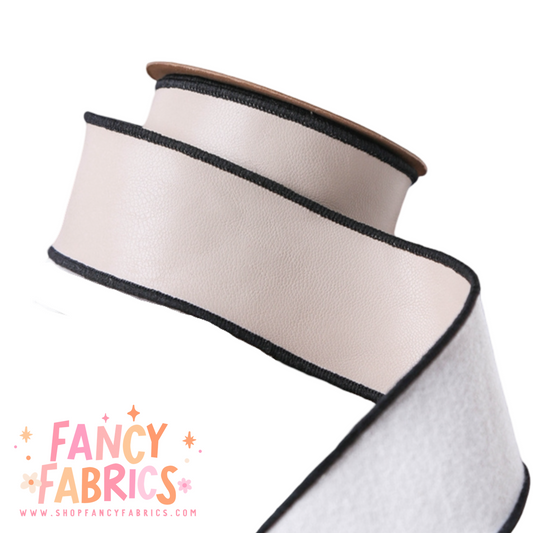 Taupe | 1.5" Single Sided | Pleather Ribbon | Ready To Ship
