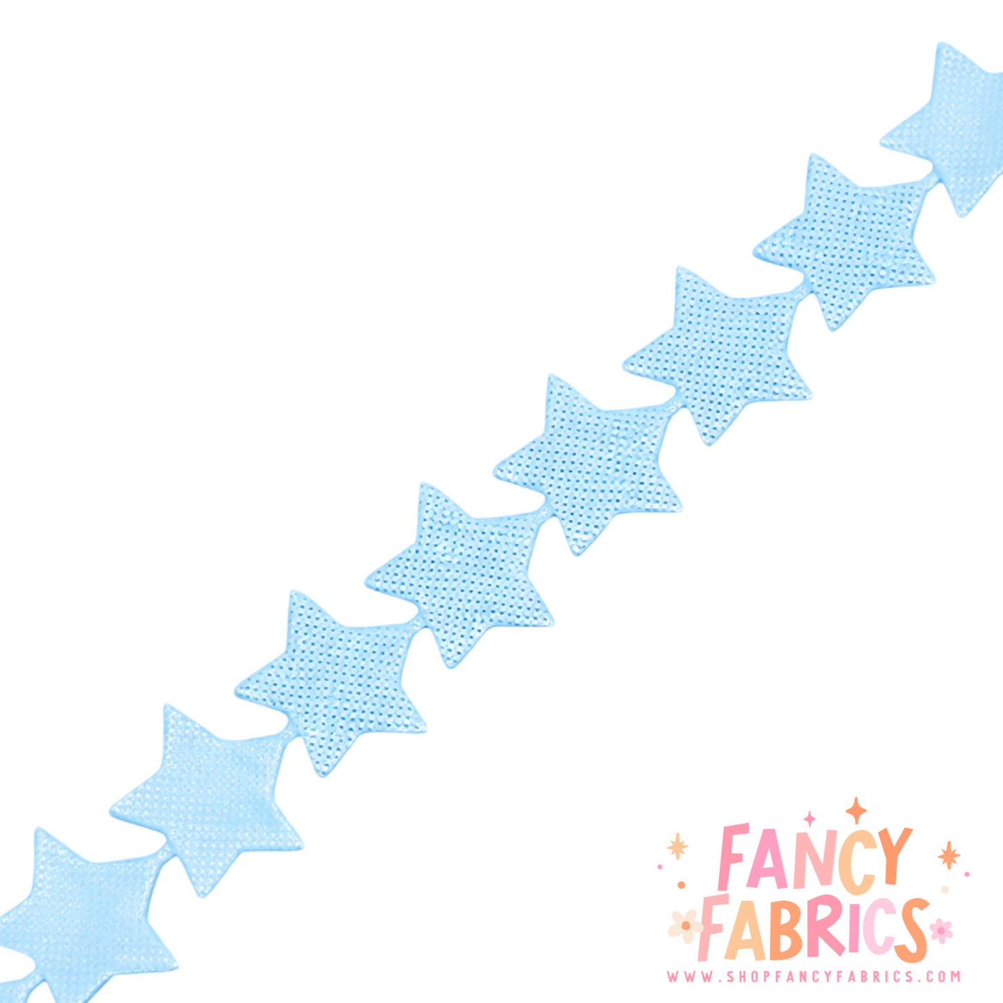 Baby Blue Stars | Embossed Ribbon | Sold By The Yard