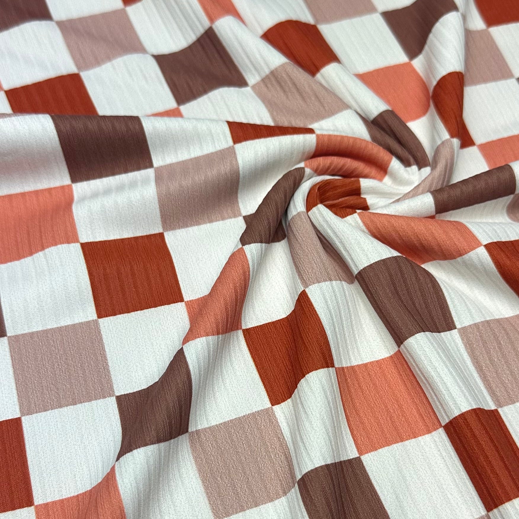 Brown Checkers | 8x8 Scaling | Skinny Rib | Ready To Ship