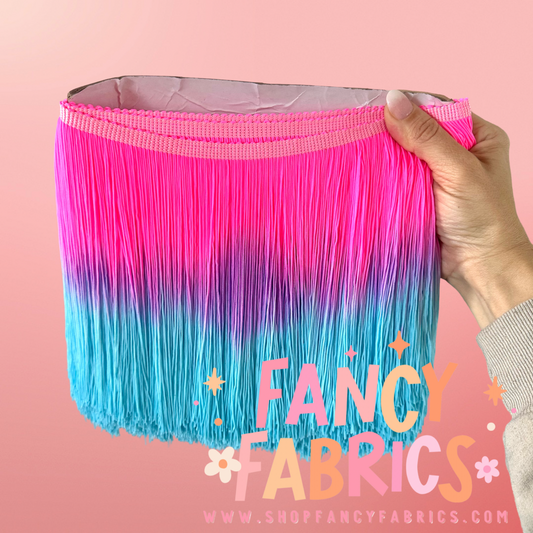 Pink + Blue | Ombré Fringe | By The Yard
