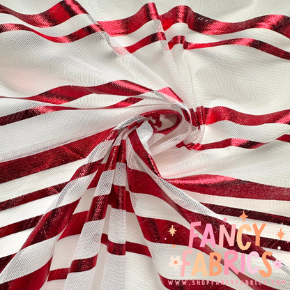 Candy Cane Stripes | Stretch Mesh