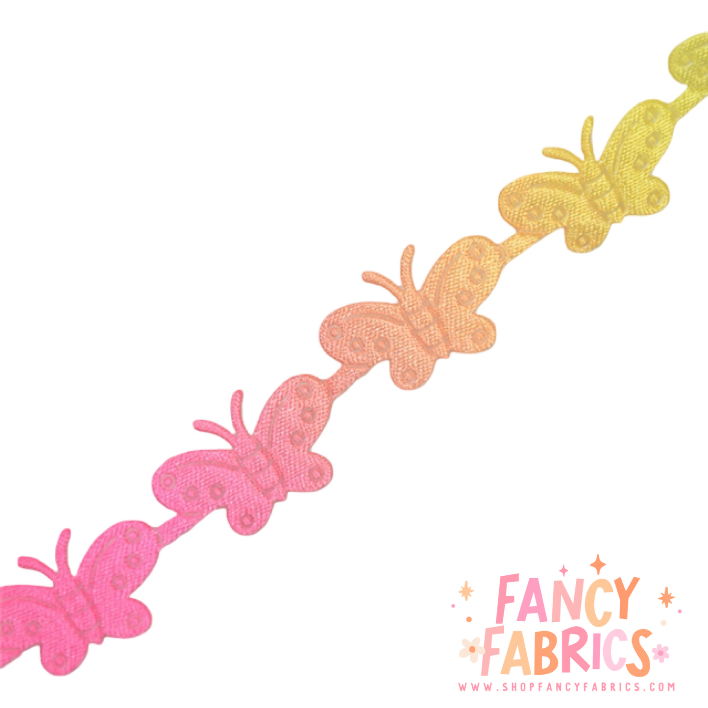 Rainbow | Butterfly Embossed Ribbon | Sold By The Yard