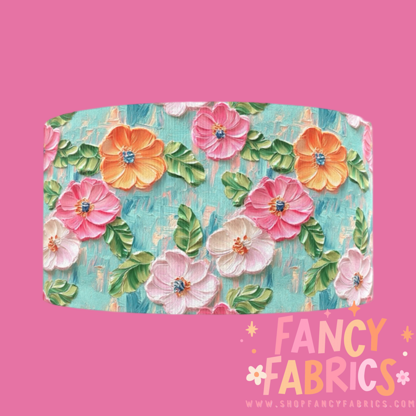 Painted Floral | 3" Single Sided | Printed Ribbon | Ready To Ship