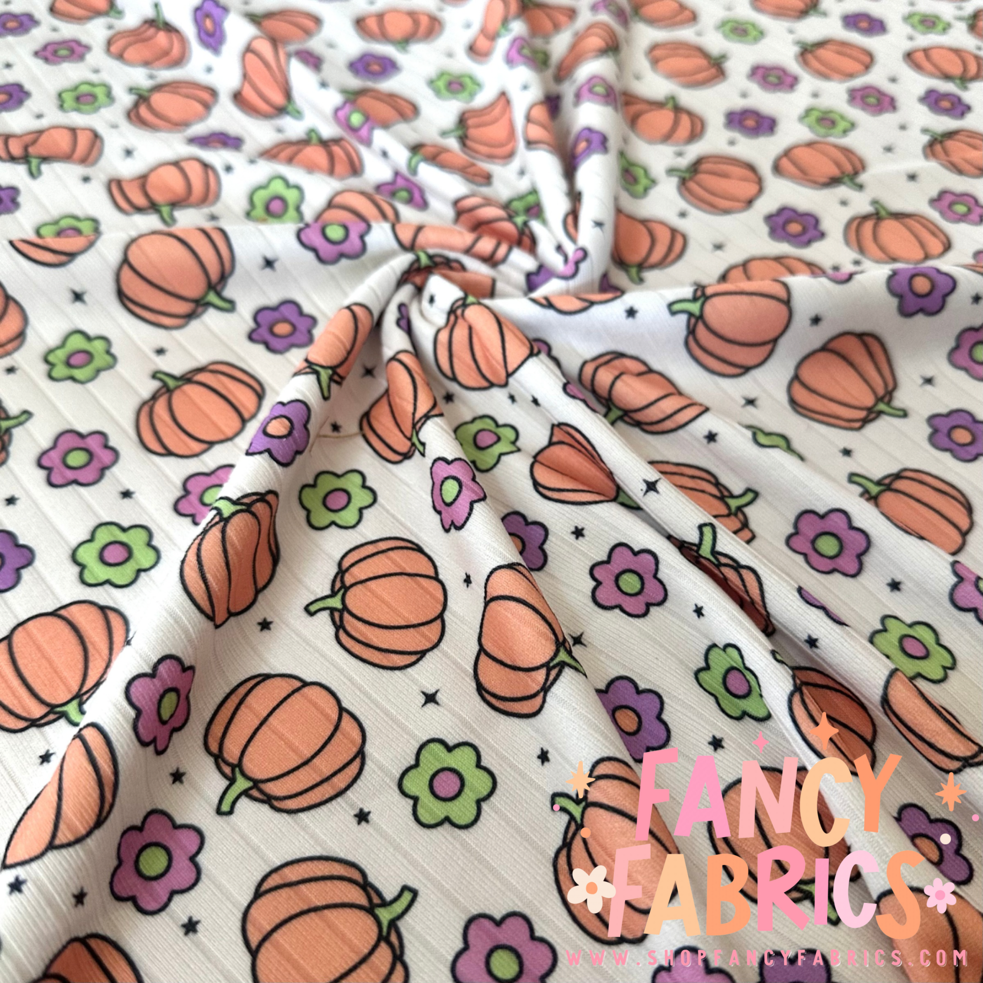 Pumpkin Daisies | 6x6 | Brushed Rib | Ready To Ship