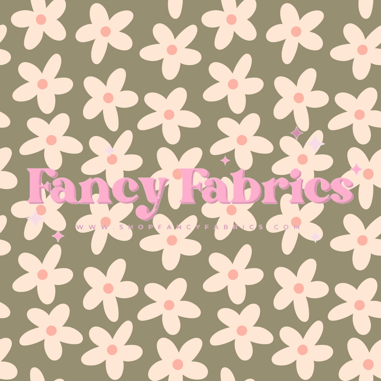 Sage Daisies | PREORDER | By The Yard