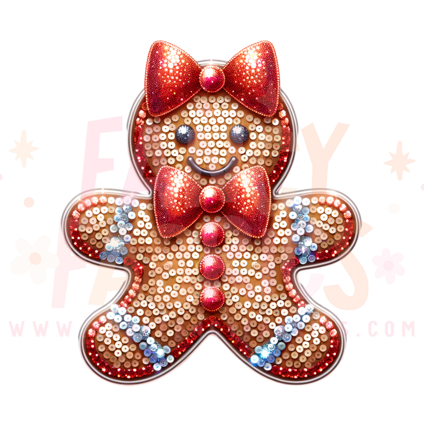 Rhinestone Gingerbread | Child Size | DTF Transfer