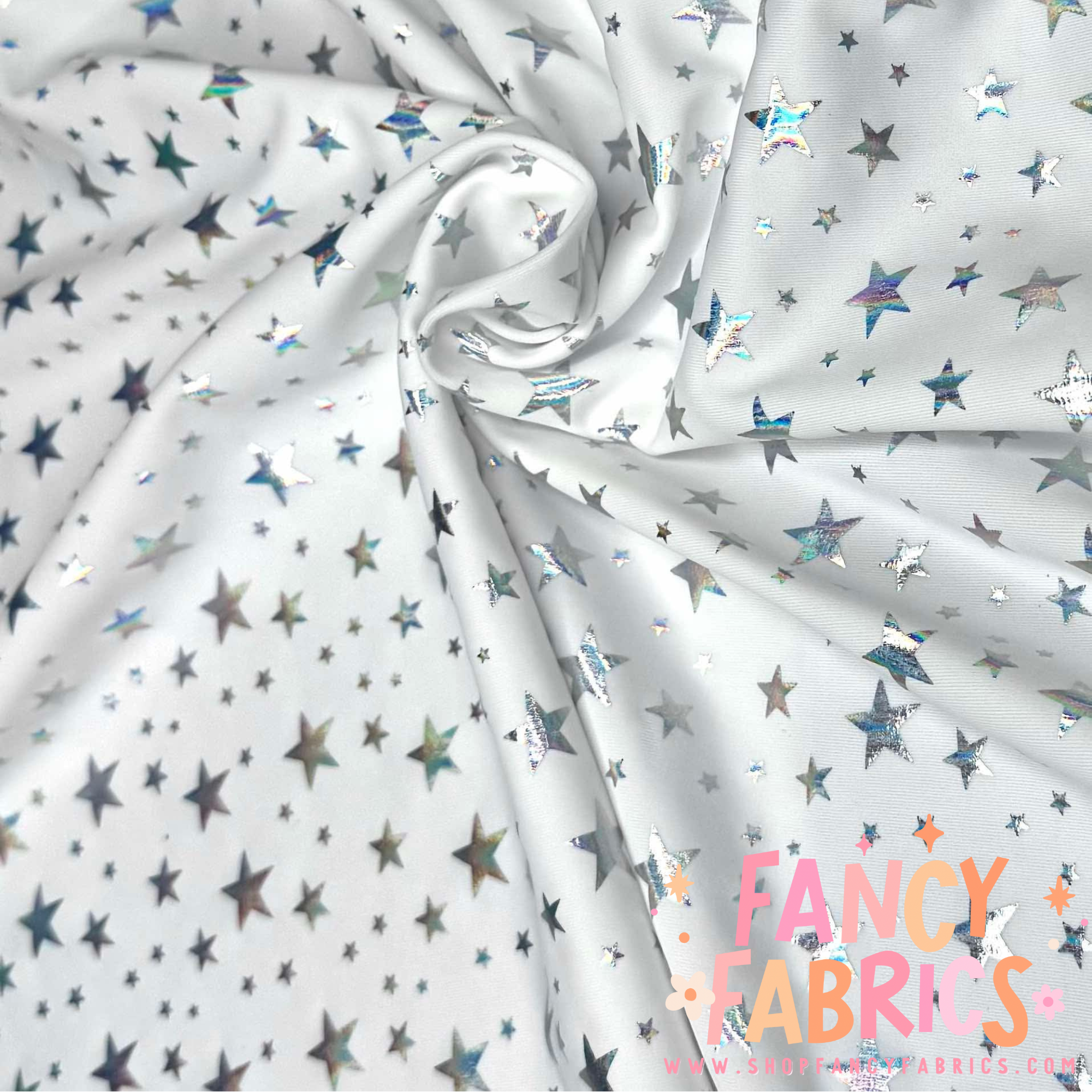 Holo Stars (White) | Foil Spandex