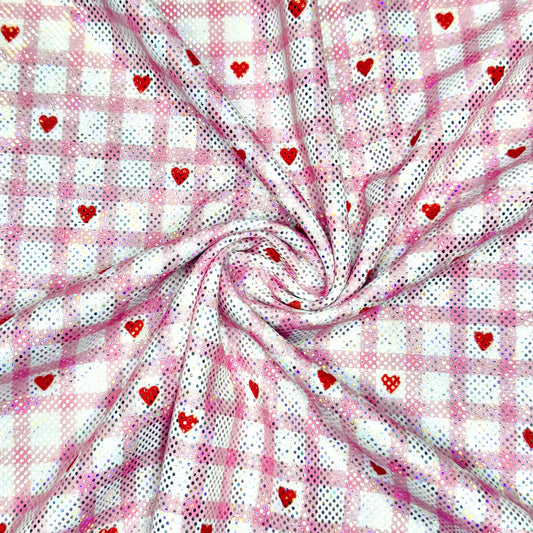 Heart Plaid | 3x3 Scaling | Printed Shattered Holographic | Ready To Ship