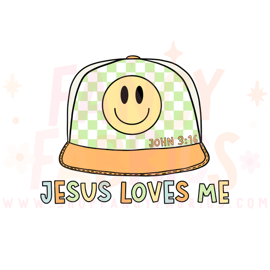 Jesus Loves Me (Hat) | Toddler Size | DTF Transfer
