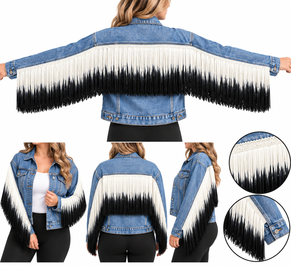 Black + White | Ombré Fringe | By The Yard