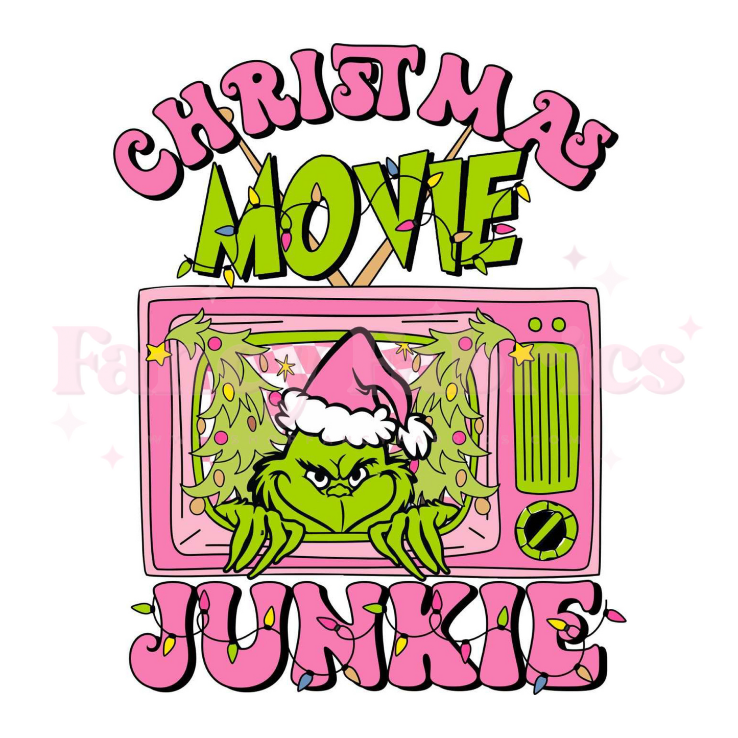 Christmas Movie Junkie | Adult Size | DTF Transfer | Ready To Ship