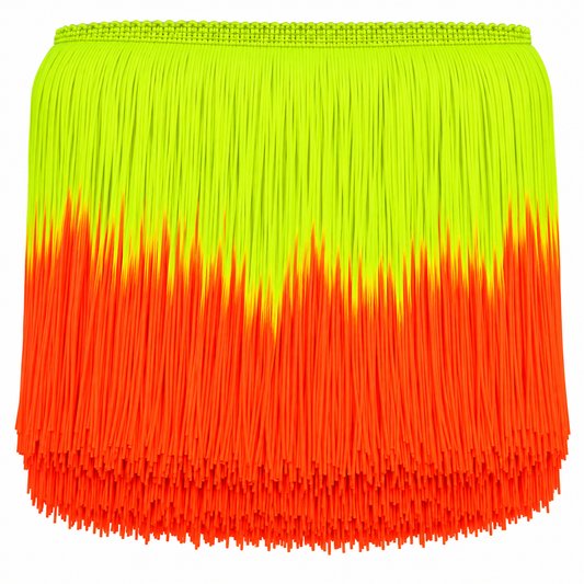 Neon Yellow + Neon Orange | Ombré Fringe | By The Yard