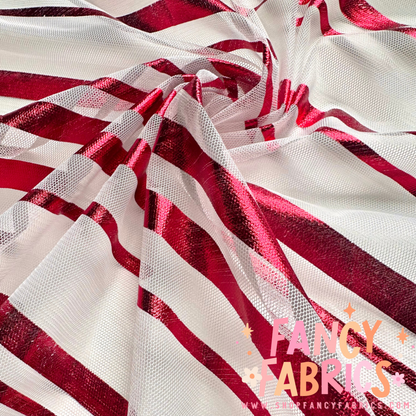 Candy Cane Stripes | Stretch Mesh