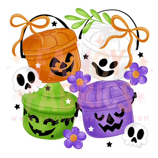 Halloween Buckets | Child Size | DTF Transfer