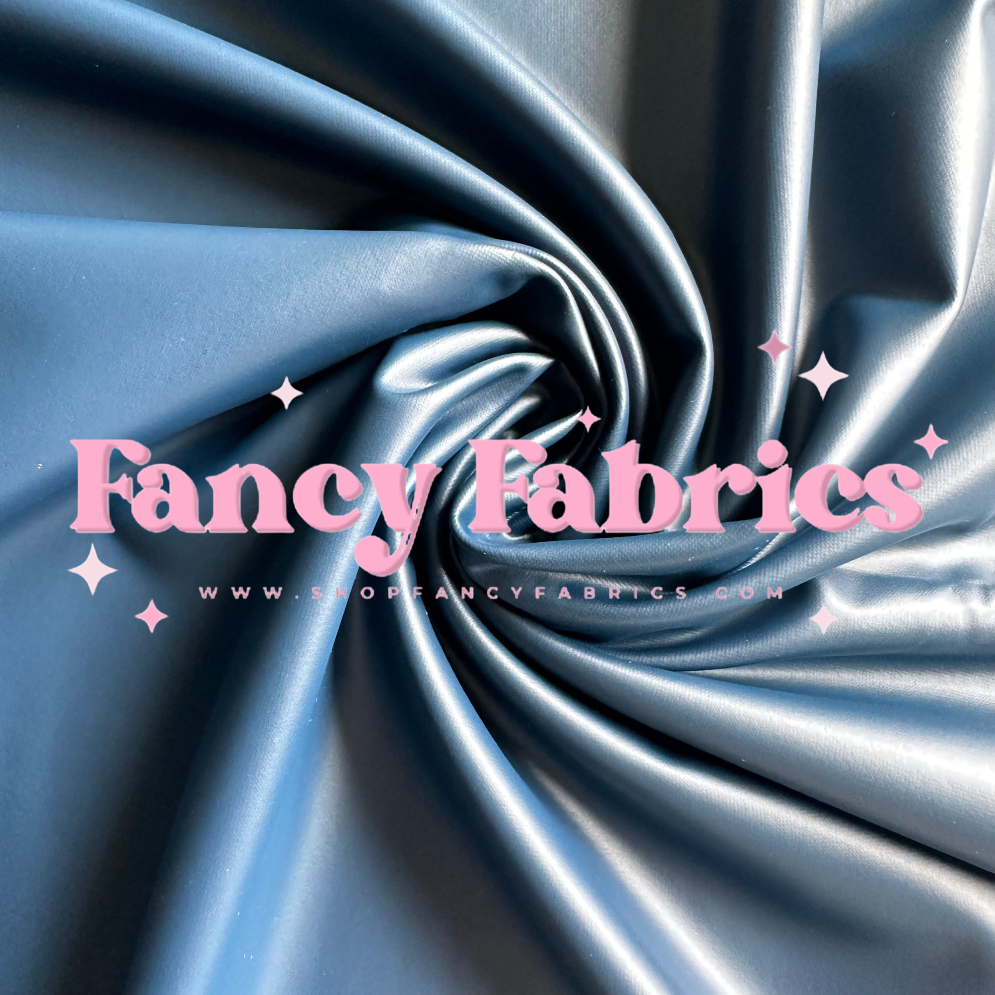 Denim Pleather Fabric by the Yard and Half Yards