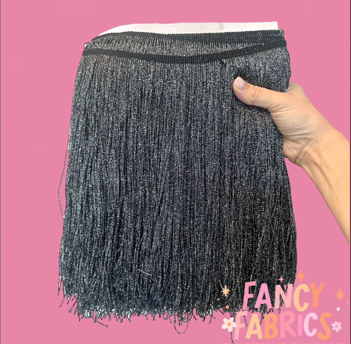 Black | XL Metallic Fringe | Ready To Ship