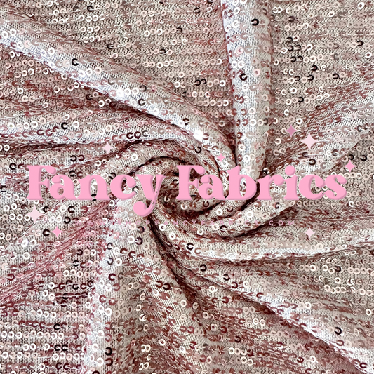 Rose Gold Sequin Mesh Fabric