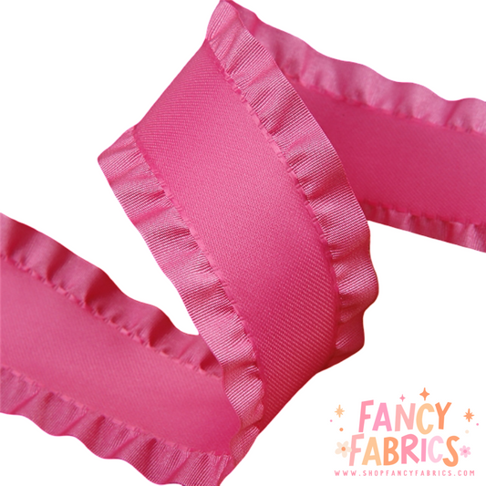 Bright Pink | 1.5" | Ruffle Ribbon | Ready To Ship