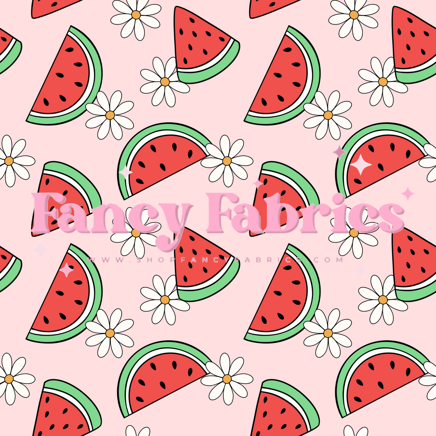 Watermelon Daisies | PREORDER | By The Yard