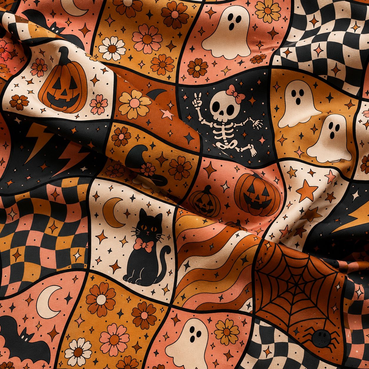 Halloween Wavy Checks | 8x8 Scaling | DBP | Ready To Ship