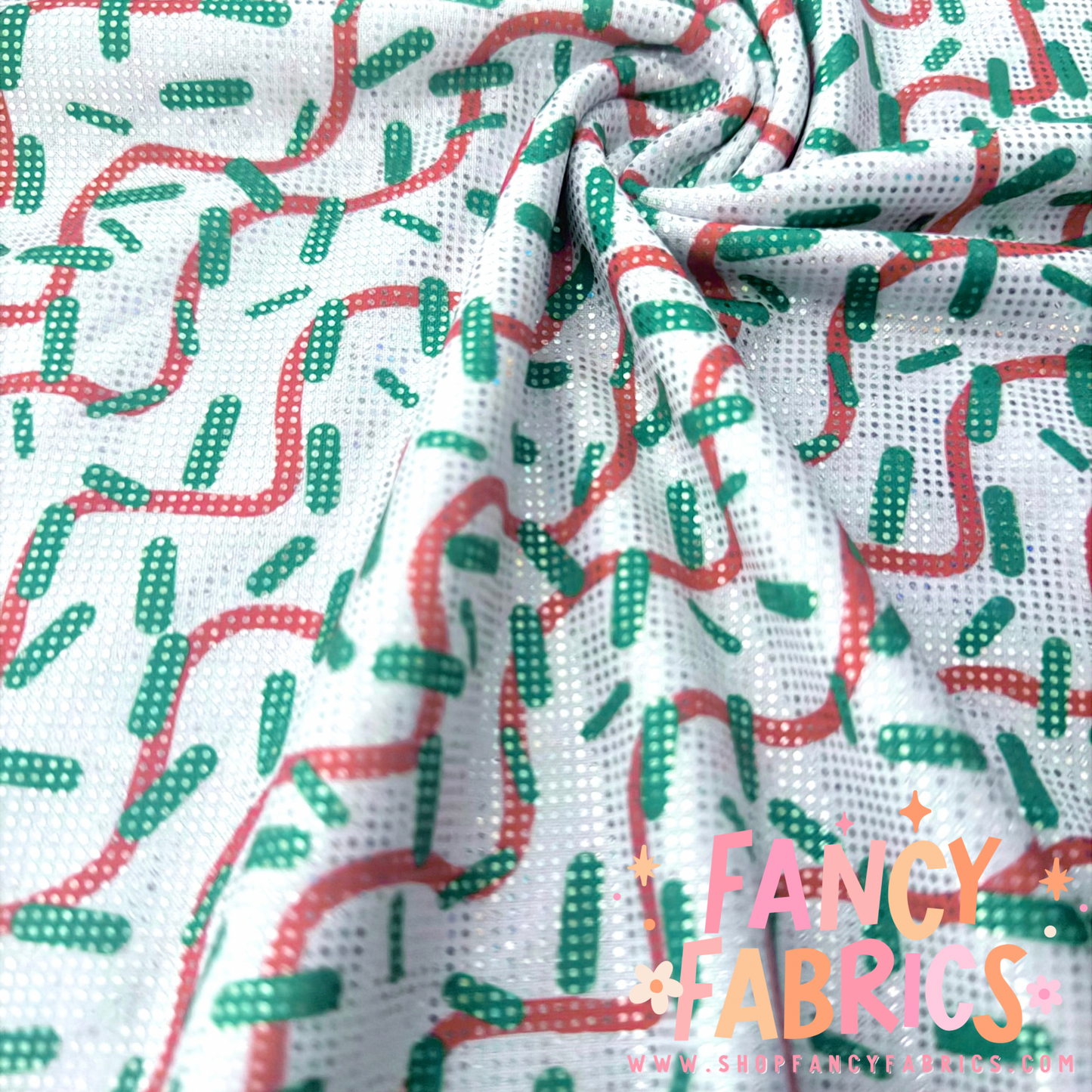 Christmas Cake Sprinkles | 4x4 Scaling | Printed Shattered Holographic | Ready To Ship