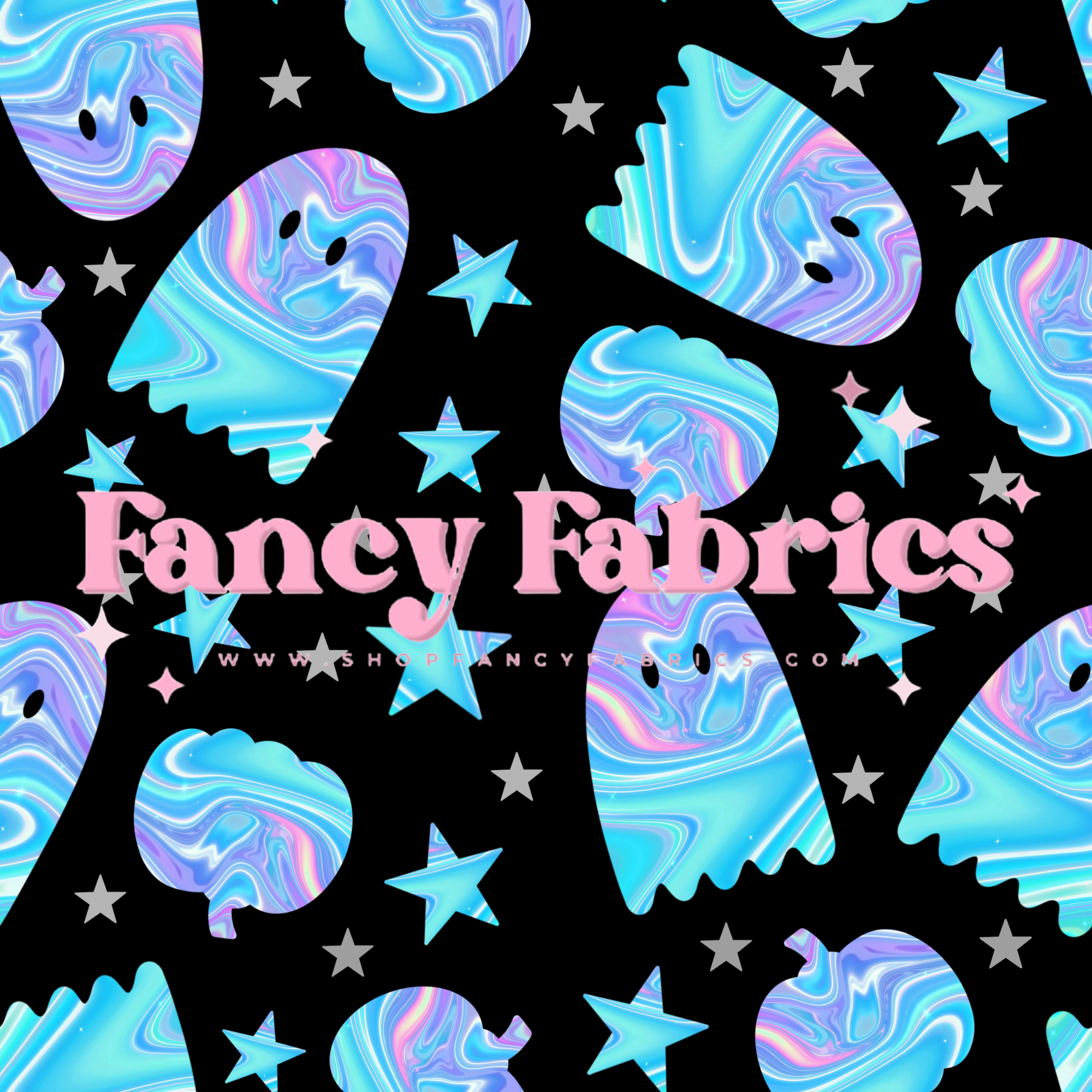 Holographic Ghosts (Black) | PREORDER | By The Yard