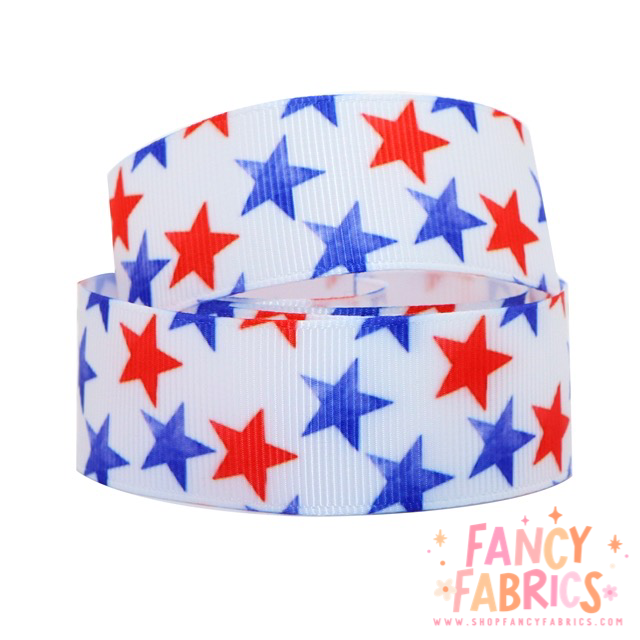 Watercolor Stars | 3" Single Sided | Printed Ribbon | Ready To Ship