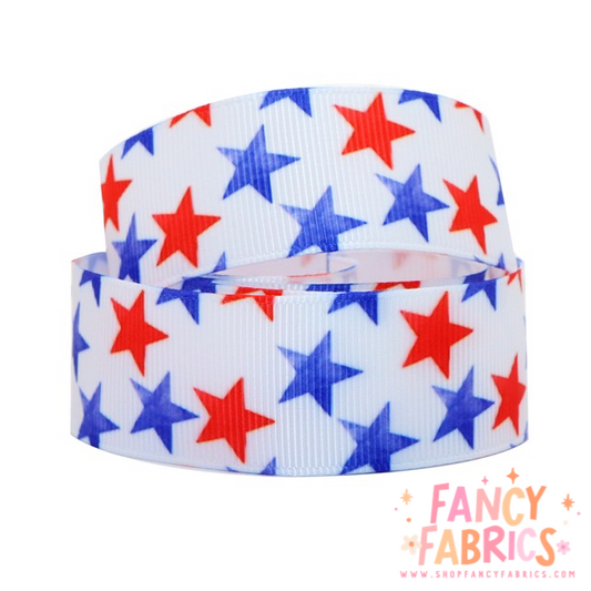Watercolor Stars | 3" Single Sided | Printed Ribbon | Ready To Ship