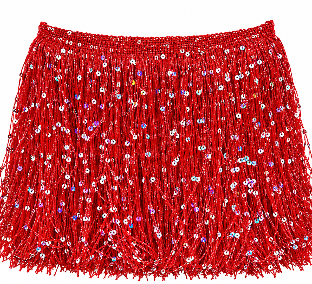 Red | Sequin Fringe | By The Yard