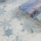 Blue Sequin Snowflakes | Mesh | Ready To Ship