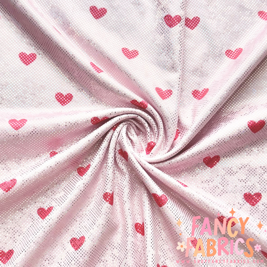 Pink Tiny Hearts | 10x10 Scaling | Printed Shattered Holographic | Ready To Ship