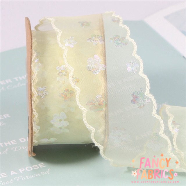 Spring Floral (Holo) | 1.5" Moon Ribbon | Ready To Ship
