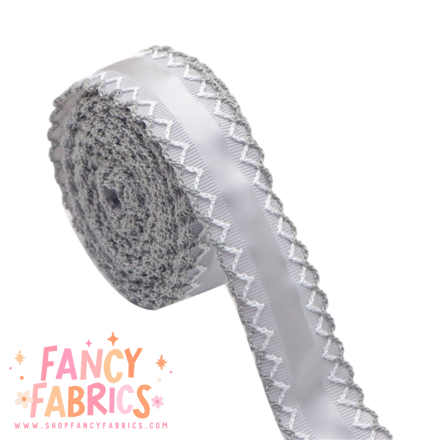 Silver | 1" Double Sided | Satin Grosgrain Ribbon | Ready To Ship