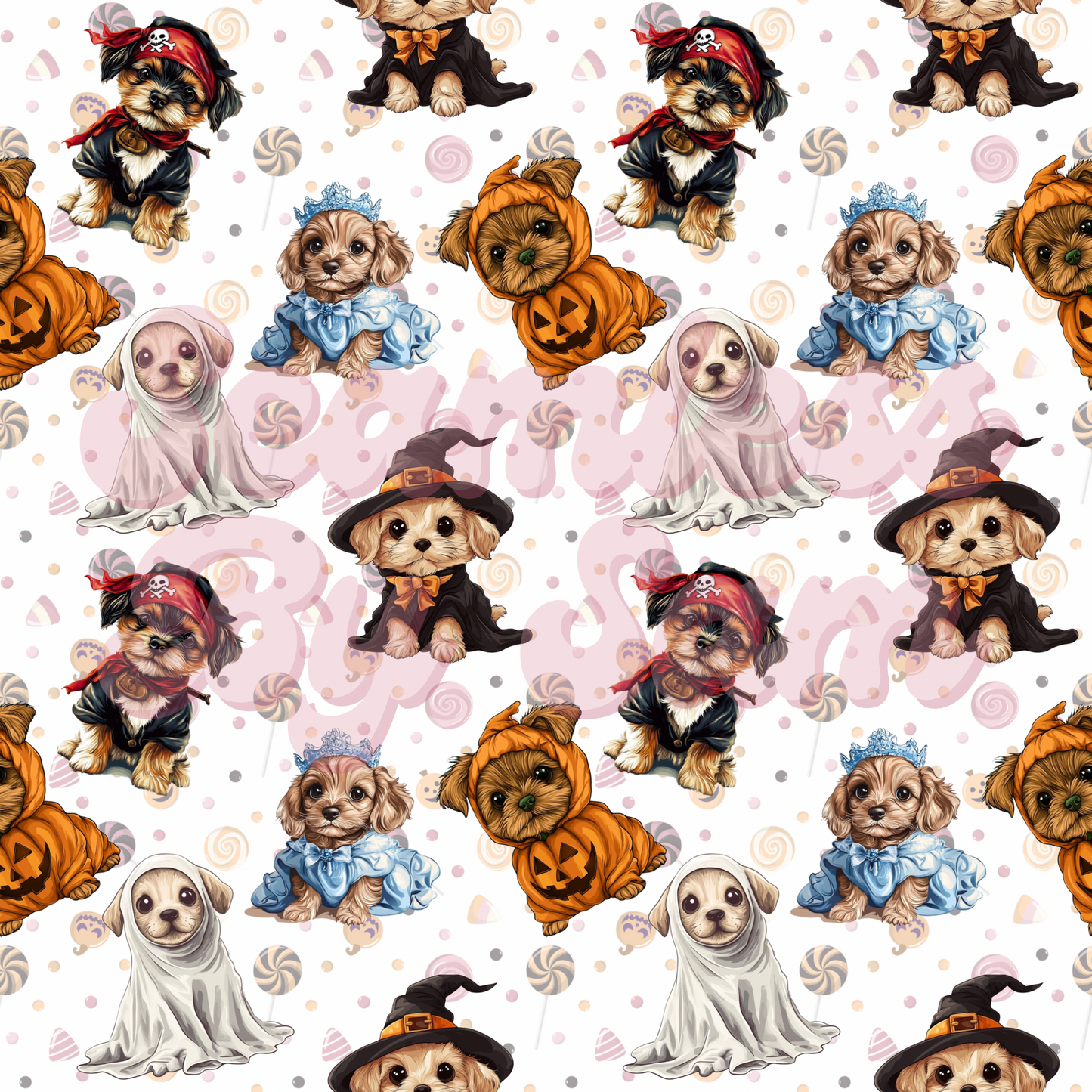 Halloween Pups | Seamless File | Digital Download