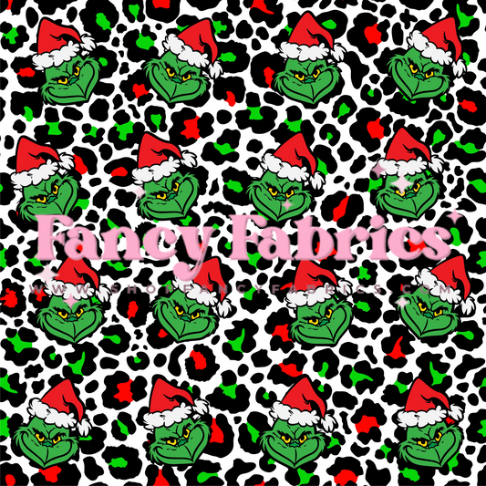 Creative Graphics | Green Guy Christmas Leopard | PREORDER | By The Yard